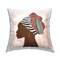 Minimalist African Portrait Decorative Printed Throw Pillow Design by Carol Robinson, 18 x 7 x 18